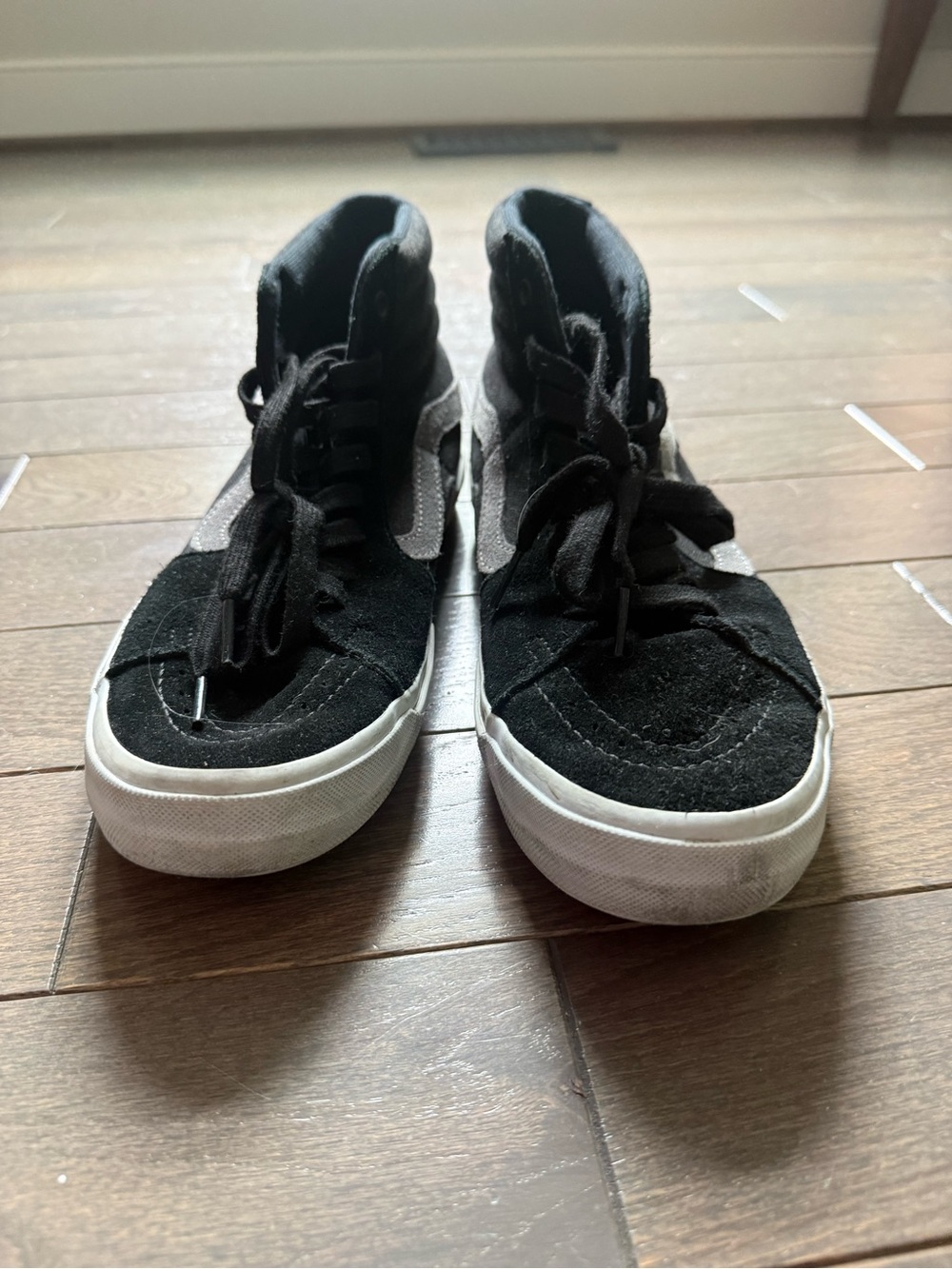 Vans Black High-Top Skate Sneakers with White Sole